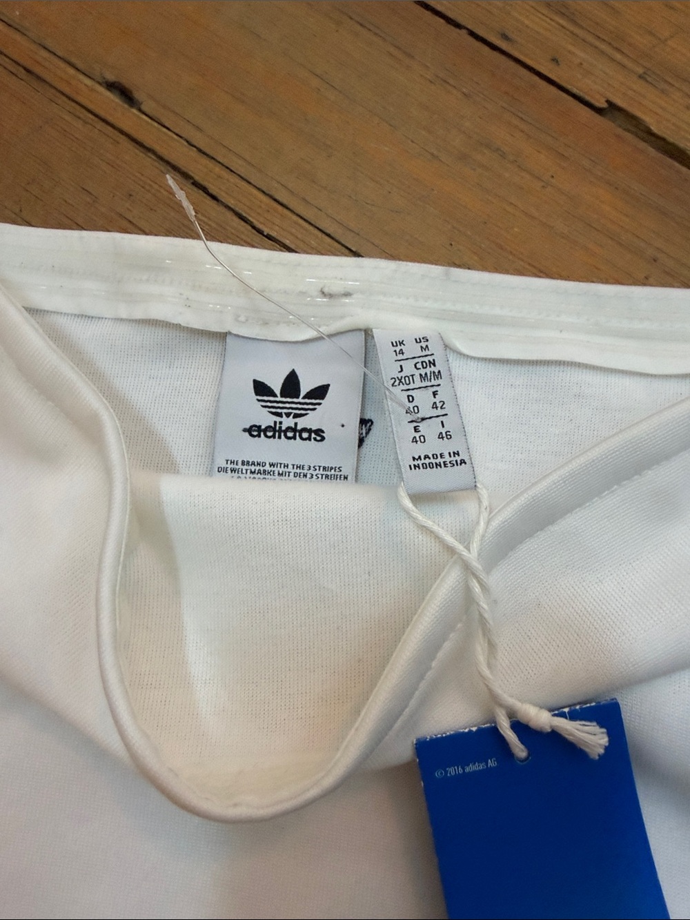 adidas White Strapless Tube Top with Black Side Stripes and Logo Tag - Picture 2 of 7